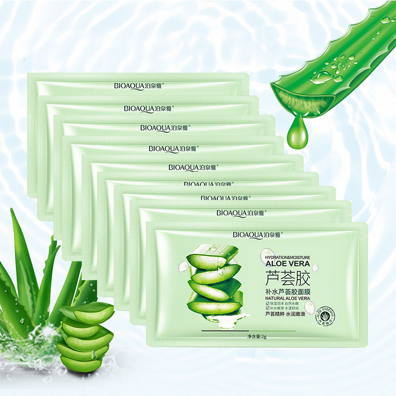 10pcs Aloe Vera Glue Sleeping  - Collagen Sheet Mask 评论和价格