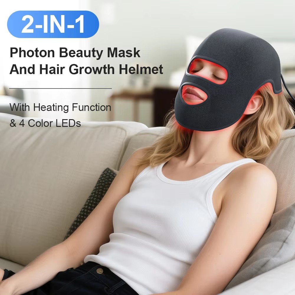 4Colors LED Hat&Face Mask Red  - Skincare Glowing 评论和价格