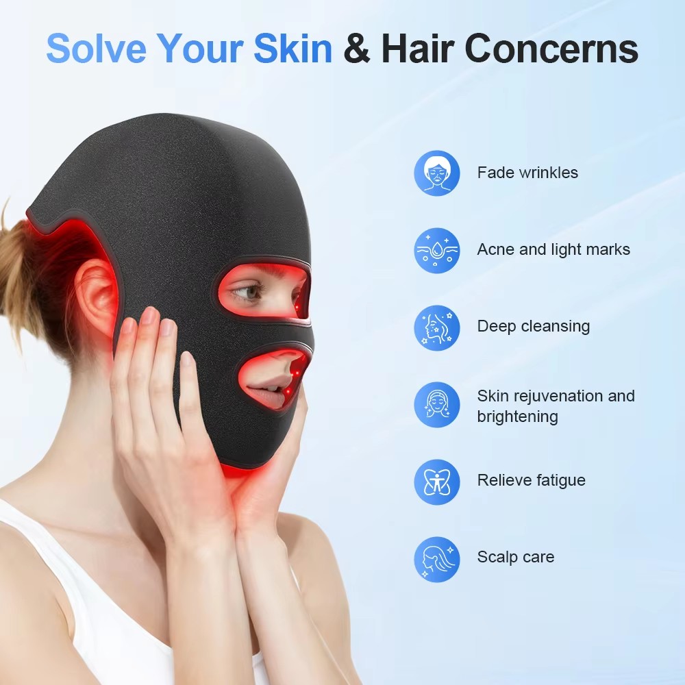 4Colors LED Hat&Face Mask Red  - Skincare Glowing 评论和价格