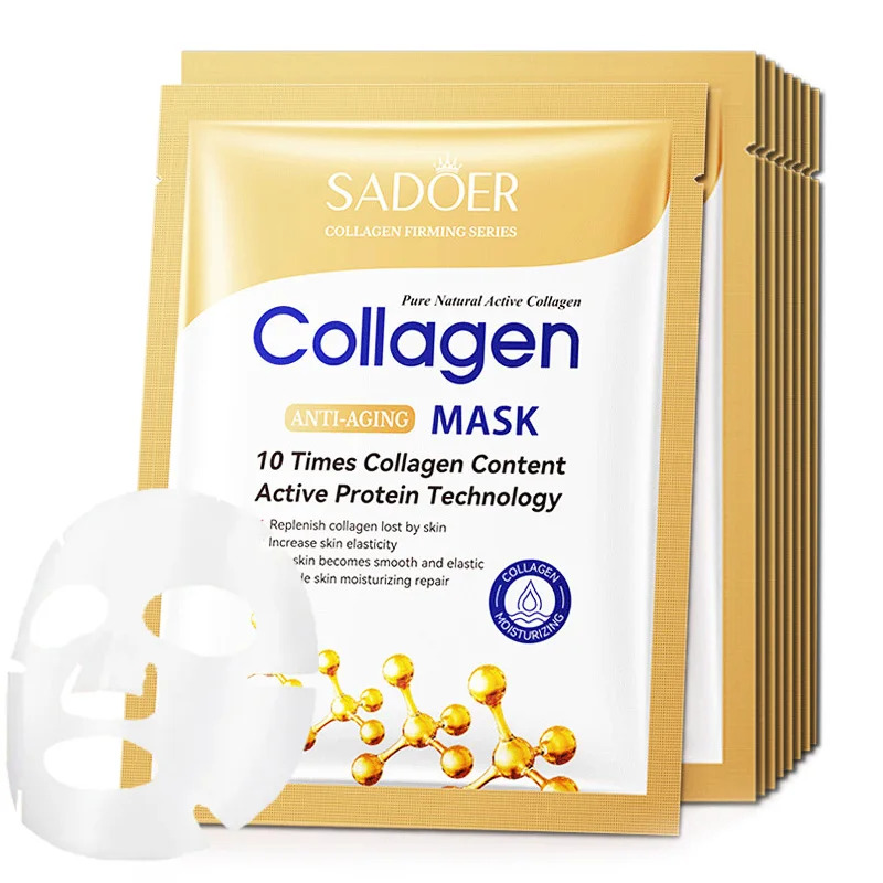 10pcs Anti-aging Collagen Face - Collagen Sheet Mask 评论和价格